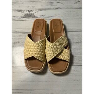 Woven slip on Luna Womens Sandals 8M Natural Beige Boho